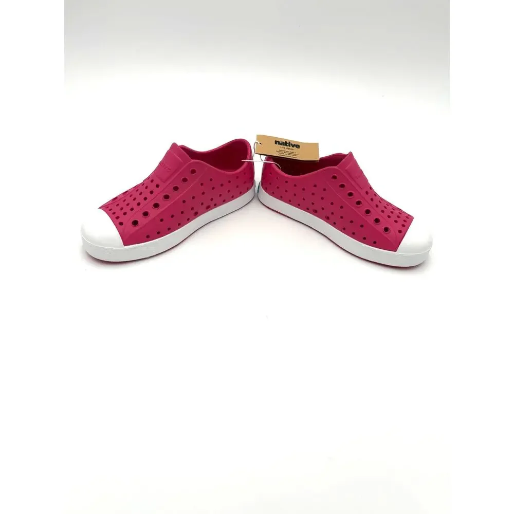 NEW! Native Jefferson Child Shoes - Hollywood Pink/Shell White - c12